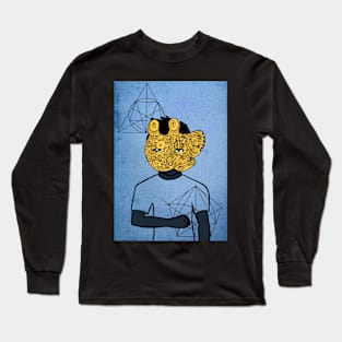 Davinci Dreamer - Male Character with Doodle Mask and Green Eyes Long Sleeve T-Shirt